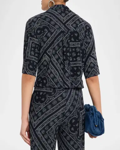 Veronica Beard Leandra Bandana-Print Top | Thumbnail 3