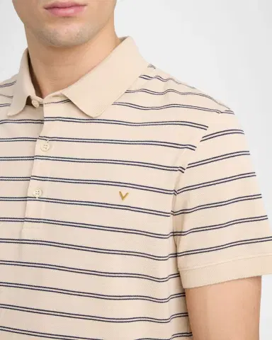 Valentino Garavani en's VGold Stripe Jersey Polo Shirt | Thumbnail 4 Valentino Garavani en's VGold Stripe Jersey Polo Shirt | Thumbnail 4