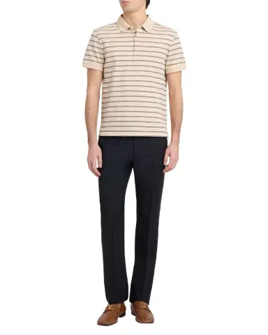 Valentino Garavani en's VGold Stripe Jersey Polo Shirt | Thumbnail 1 Valentino Garavani en's VGold Stripe Jersey Polo Shirt | Thumbnail 1