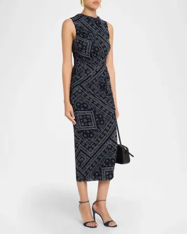 Veronica Beard Sylviani Bandana-Print Midi Dress | Thumbnail 4 Veronica Beard Sylviani Bandana-Print Midi Dress | Thumbnail 4