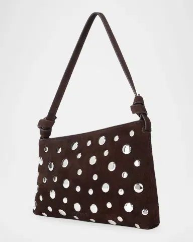 Staud Dani Angular Studded Suede Shoulder Bag | Thumbnail 2 Staud Dani Angular Studded Suede Shoulder Bag | Thumbnail 2
