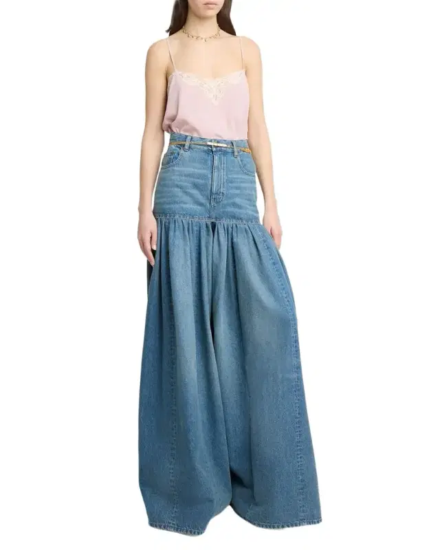 Drawstring Lace-Trim Silk Crepe De Chine Cami Top