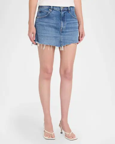 Frame The Mini Denim Skirt | Thumbnail 4 Frame The Mini Denim Skirt | Thumbnail 4