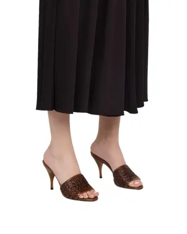Miu Miu Woven Leather Stiletto Sandals | Thumbnail 1