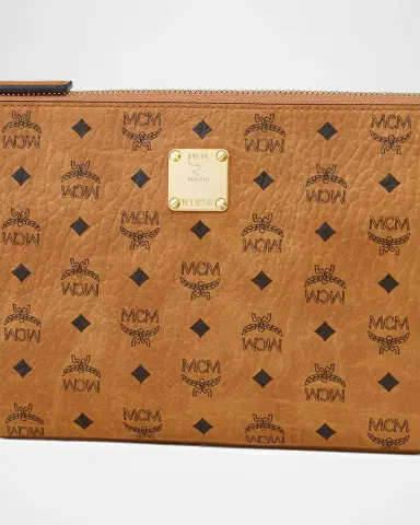 MCM Mini Aren Visetos Flat Crossbody Pouch | Thumbnail 9