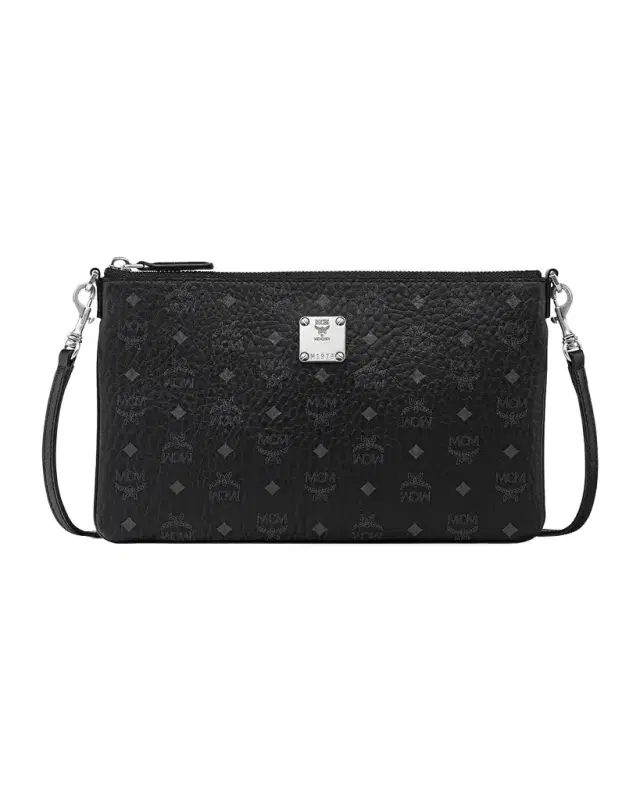 MCM Mini Aren Visetos Flat Crossbody Pouch