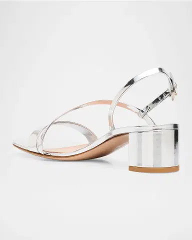 Gianvito Rossi 45mm Betsey Metallic Leather Sandals | Thumbnail 3 Gianvito Rossi 45mm Betsey Metallic Leather Sandals | Thumbnail 3
