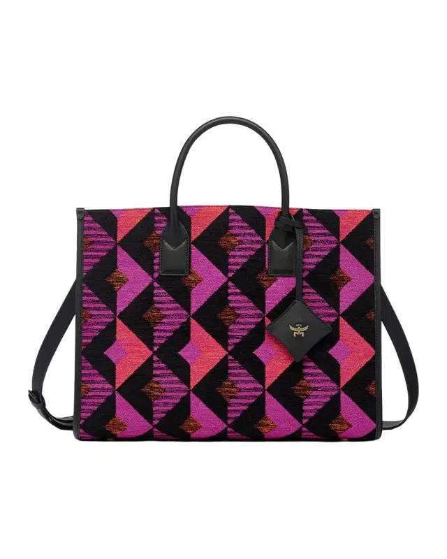 MCM Munchen Tote Bag in Diamond Jacquard