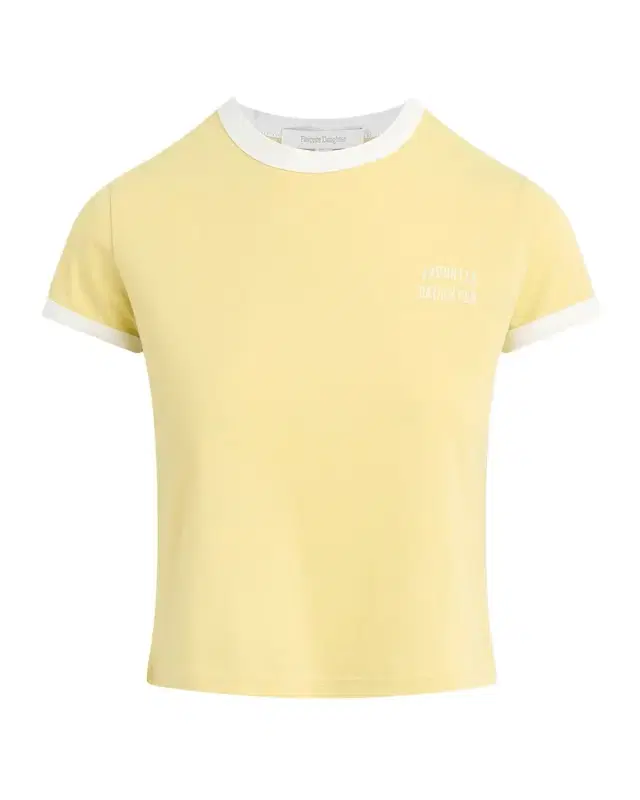 Favorite Daughter Chest Logo Cropped Ringer T-Shirt