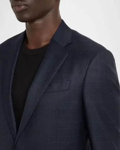 Giorgio Armani Men's Soft Prince of Wales Single-Breasted Sport Coat | Thumbnail 4 Giorgio Armani Men's Soft Prince of Wales Single-Breasted Sport Coat | Thumbnail 4