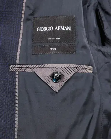 Giorgio Armani Men's Soft Prince of Wales Single-Breasted Sport Coat | Thumbnail 5 Giorgio Armani Men's Soft Prince of Wales Single-Breasted Sport Coat | Thumbnail 5
