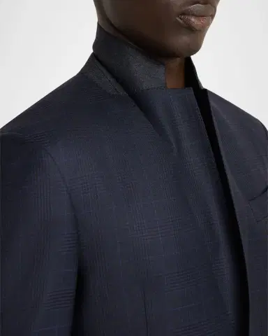 Giorgio Armani Men's Soft Prince of Wales Single-Breasted Sport Coat | Thumbnail 6 Giorgio Armani Men's Soft Prince of Wales Single-Breasted Sport Coat | Thumbnail 6