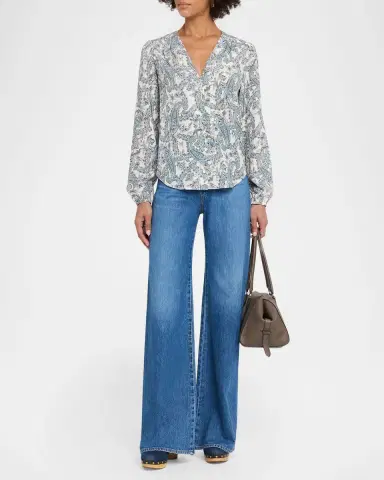 Veronica Beard Farah Paisley Long-Sleeve Blouse | Thumbnail 2 Veronica Beard Farah Paisley Long-Sleeve Blouse | Thumbnail 2