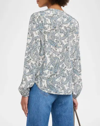 Veronica Beard Farah Paisley Long-Sleeve Blouse | Thumbnail 3 Veronica Beard Farah Paisley Long-Sleeve Blouse | Thumbnail 3