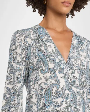 Veronica Beard Farah Paisley Long-Sleeve Blouse | Thumbnail 5 Veronica Beard Farah Paisley Long-Sleeve Blouse | Thumbnail 5