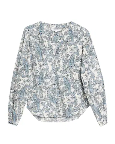 Veronica Beard Farah Paisley Long-Sleeve Blouse | Thumbnail 1 Veronica Beard Farah Paisley Long-Sleeve Blouse | Thumbnail 1