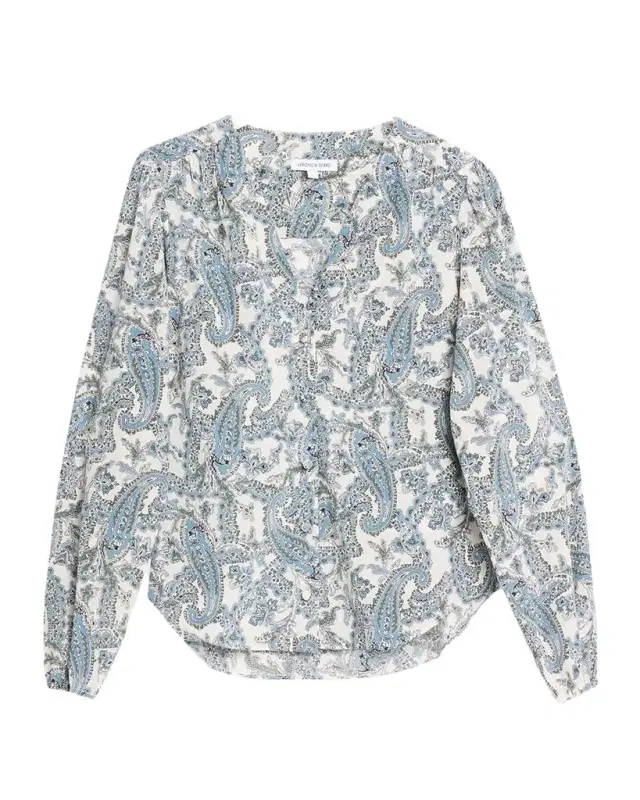 Farah Paisley Long-Sleeve Blouse