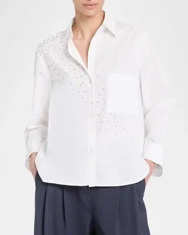 TWP Next Morning Embellished Button-Front Shirt | Thumbnail 3 TWP Next Morning Embellished Button-Front Shirt | Thumbnail 3