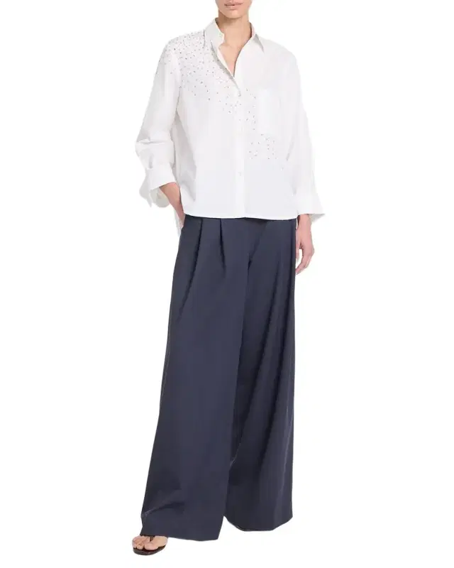 TWP Next Morning Embellished Button-Front Shirt