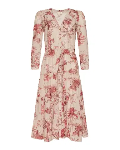 L'Agence Serafine Textured Toile Midi Dress | Thumbnail 1 L'Agence Serafine Textured Toile Midi Dress | Thumbnail 1