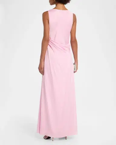 Simkhai Elinne Draped Off-Shoulder Column Gown | Thumbnail 3 Simkhai Elinne Draped Off-Shoulder Column Gown | Thumbnail 3