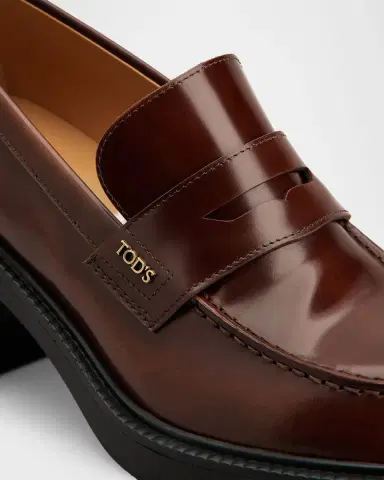 Tod's 60mm Leather Penny Loafers | Thumbnail 4 Tod's 60mm Leather Penny Loafers | Thumbnail 4