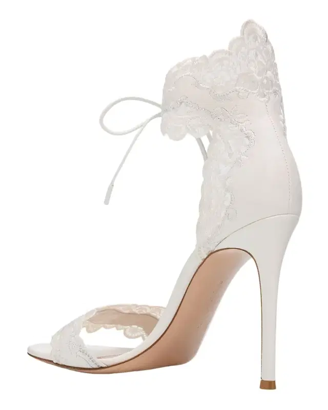 Gianvito Rossi 105mm Evie Embroidered Leather Ankle-Tie Sandals