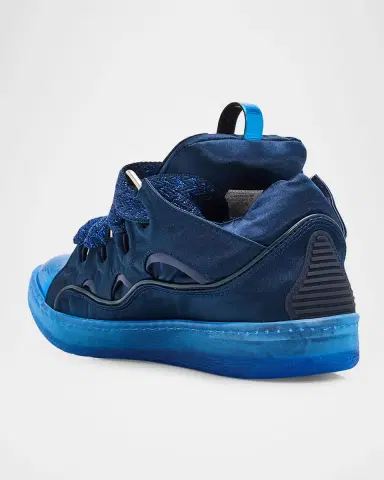 Lanvin Men's Curb Satin Leather Oversized Sneakers | Thumbnail 4