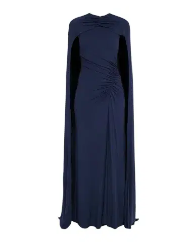 Simkhai Demi Ruched Jersey Cape Gown | Thumbnail 1 Simkhai Demi Ruched Jersey Cape Gown | Thumbnail 1
