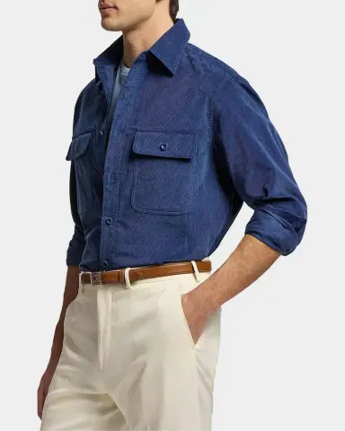 Ralph Lauren Purple Label Men's Fine-Wale Corduroy Shirt | Thumbnail 6