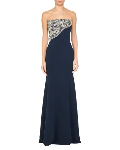 Jenny Packham Soyala Wave Beaded Strapless Gown | Thumbnail 1 Jenny Packham Soyala Wave Beaded Strapless Gown | Thumbnail 1