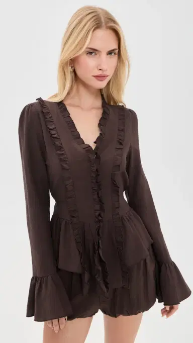 LIONESS Odette Blouse Brown | Thumbnail 2