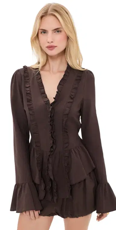 LIONESS Odette Blouse Brown | Thumbnail 1