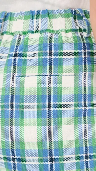 Rosie Assoulin Pintuck Shorts Blue/Green 0 | Thumbnail 6