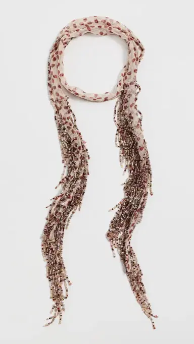 Chan Luu Beaded Skinny Scarf Pink Sand One Size | Thumbnail 2 Chan Luu Beaded Skinny Scarf Pink Sand One Size | Thumbnail 2