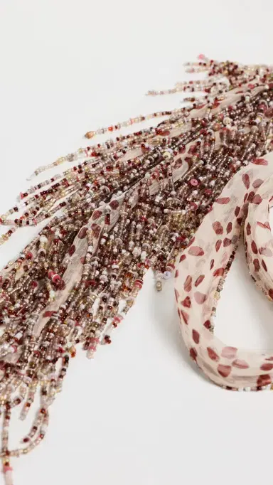 Chan Luu Beaded Skinny Scarf Pink Sand One Size | Thumbnail 4 Chan Luu Beaded Skinny Scarf Pink Sand One Size | Thumbnail 4