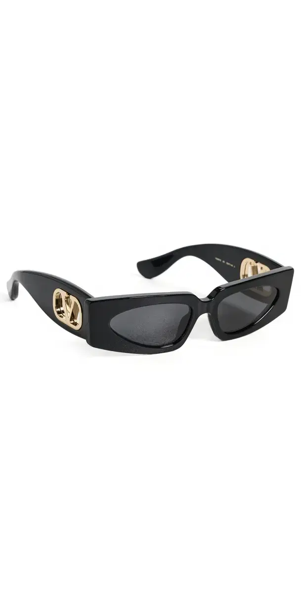 Valentino Vain Bold Sunglasses Black-Black-Grey One Size