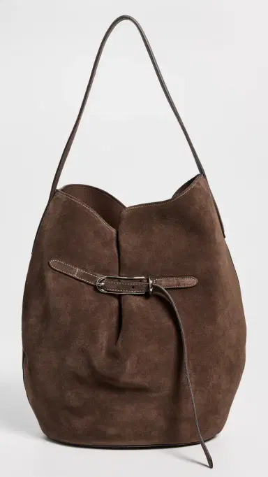 Liffner Large Belted Bucket Bag Dark Brown One Size | Thumbnail 2