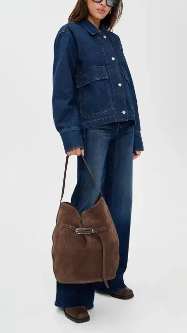 Liffner Large Belted Bucket Bag Dark Brown One Size | Thumbnail 3