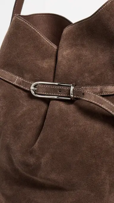 Liffner Large Belted Bucket Bag Dark Brown One Size | Thumbnail 5
