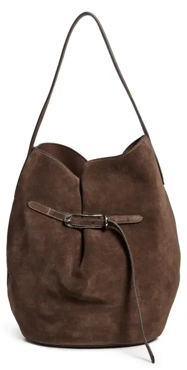 Liffner Large Belted Bucket Bag Dark Brown One Size | Thumbnail 1