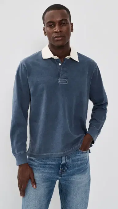 Corridor Washed Rugby hirt Navy | Thumbnail 2