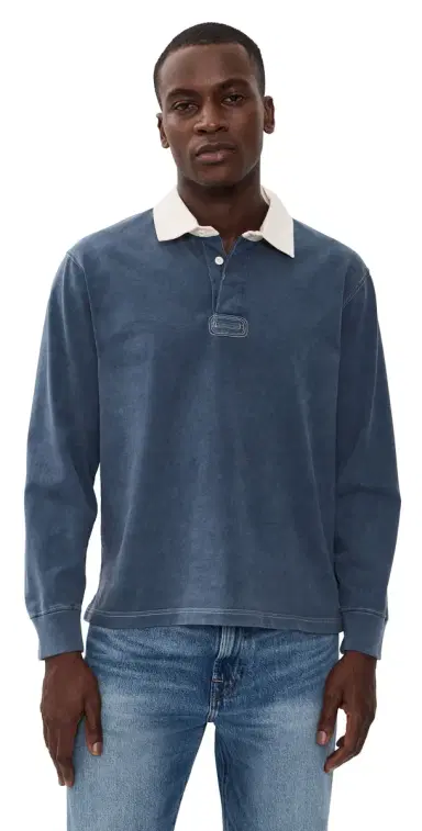Corridor Washed Rugby hirt Navy | Thumbnail 1