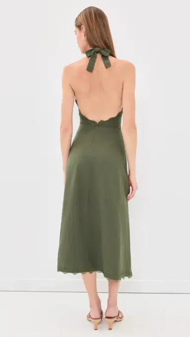 LIONESS Stars Align Midi Dress Khaki | Thumbnail 3 LIONESS Stars Align Midi Dress Khaki | Thumbnail 3