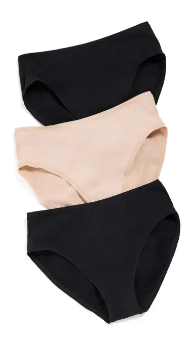 Natori Bliss Bare Cotton Hipster Briefs 3 Pack Black/Black/Café L | Thumbnail 6