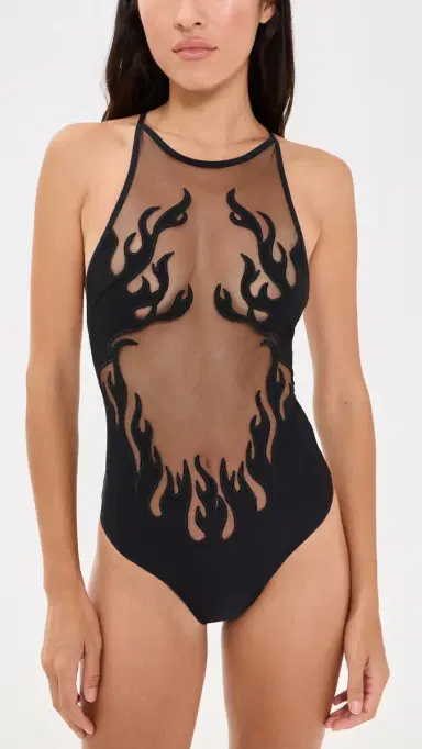 Thistle and Spire Smokin Mirrors Thong Bodysuit Black | Thumbnail 2