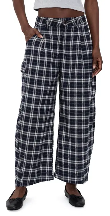 LIONESS Nova Pants Navy Plaid | Thumbnail 1 LIONESS Nova Pants Navy Plaid | Thumbnail 1