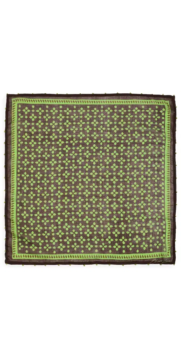 Chan Luu Beaded Floral Bandana Espresso One Size