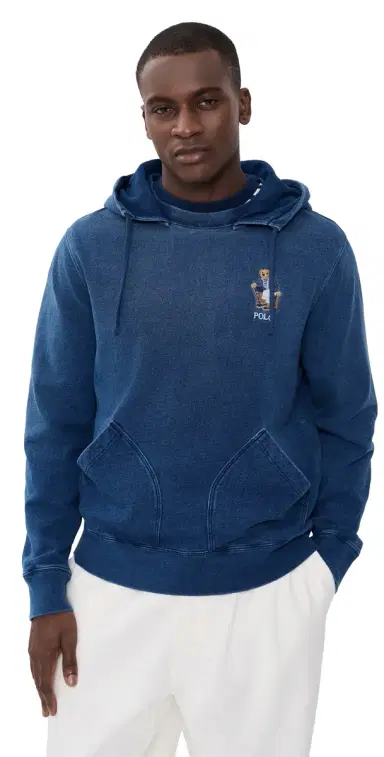 Polo Ralph Lauren Original Label Indigo Terry Newport Bear Hoodie Newport Bear/Dark Indigo | Thumbnail 1 Polo Ralph Lauren Original Label Indigo Terry Newport Bear Hoodie Newport Bear/Dark Indigo | Thumbnail 1