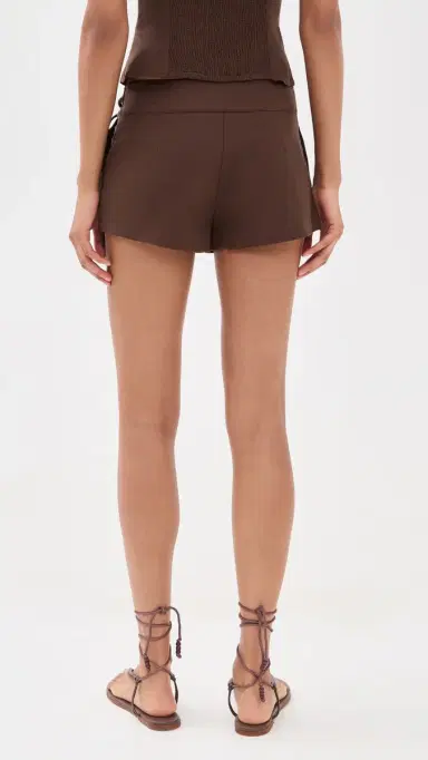 Seven Wonders Hadley Tailored Bead Detail Shorts Chocolate | Thumbnail 3